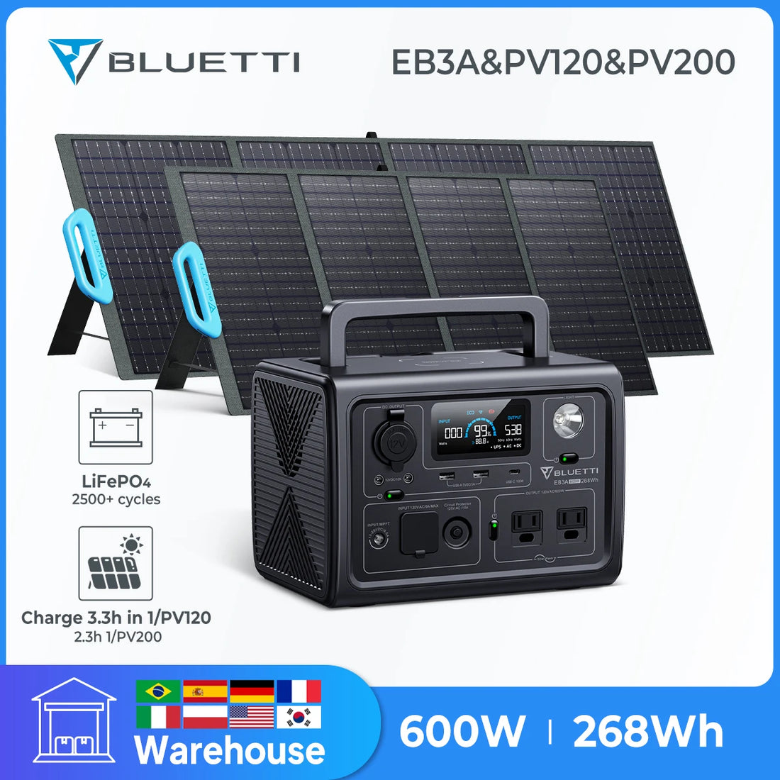 BLUETTI EB3A 600W Portable Power Station - Fozz&