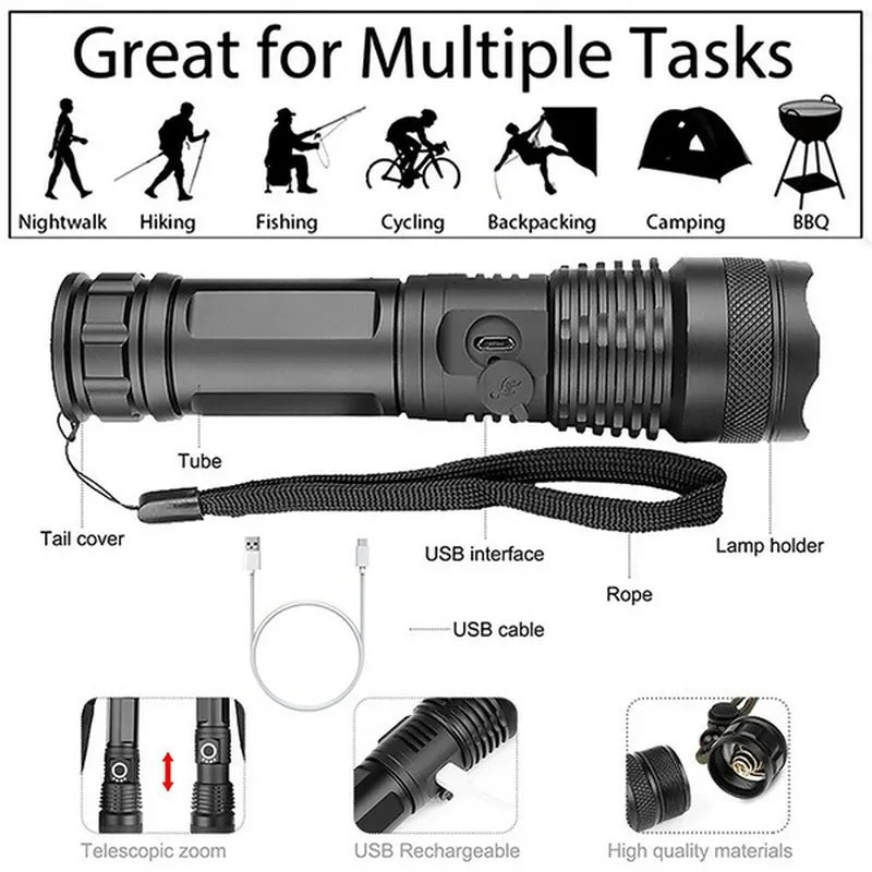 Rechargeable  Led Flashlight - Fozz&