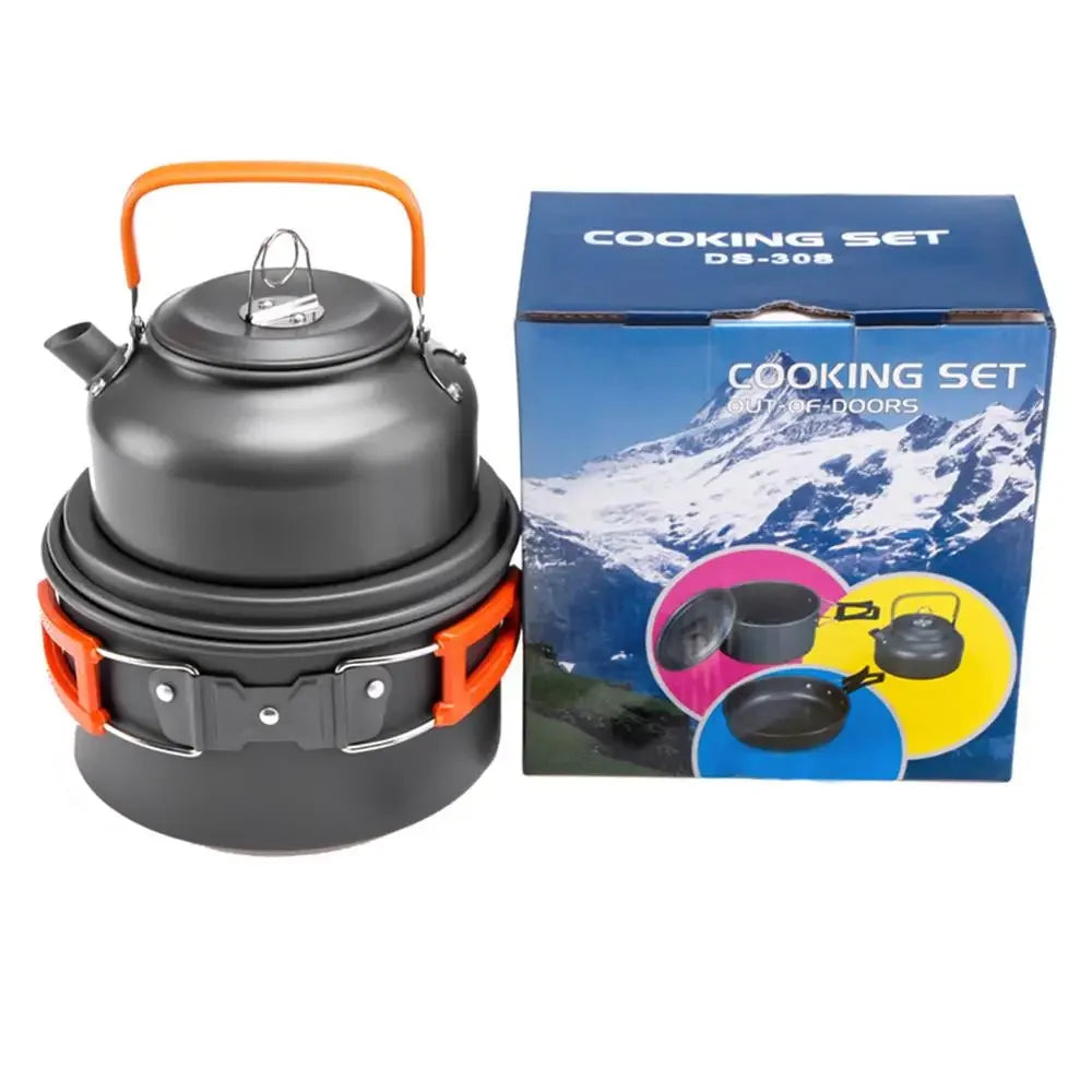 Camping Cookware Set Aluminum Nonstick for Hiking BBQ Picnic - Fozz&