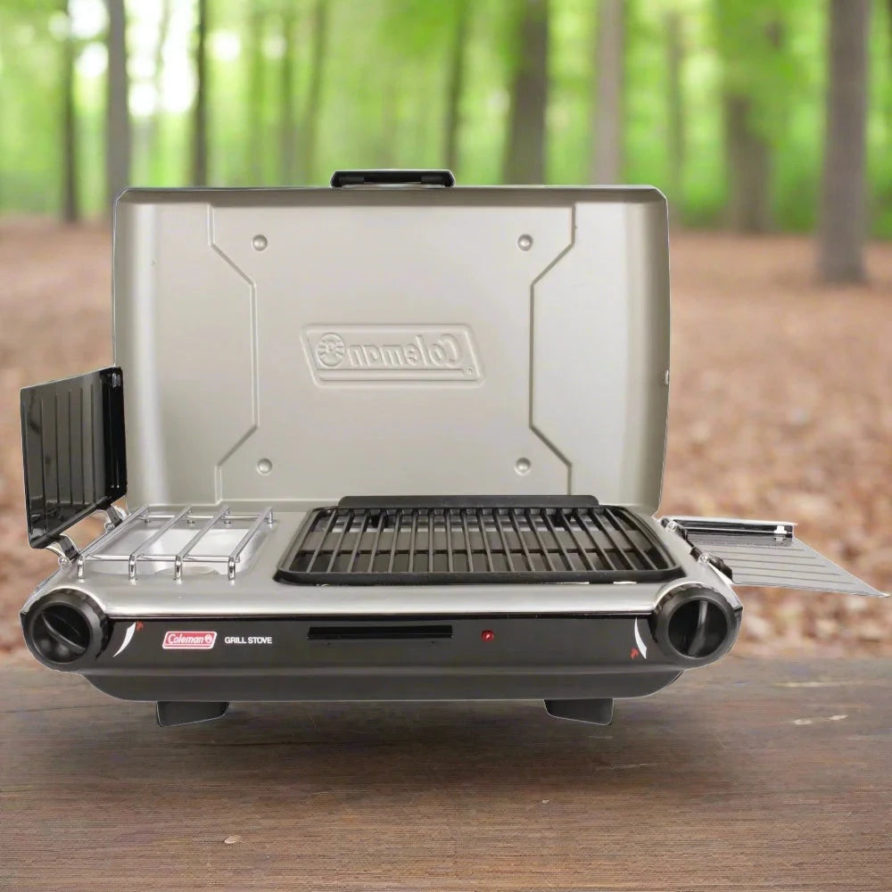 Tabletop Propane Gas Camping 2-in-1 Grill/Stove - Fozz&