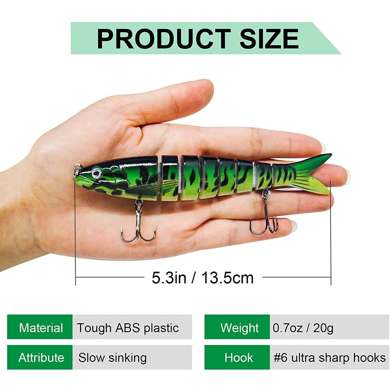 Fishing Lures Multi Jointed Swimbait Crank Bait Slow Sinking