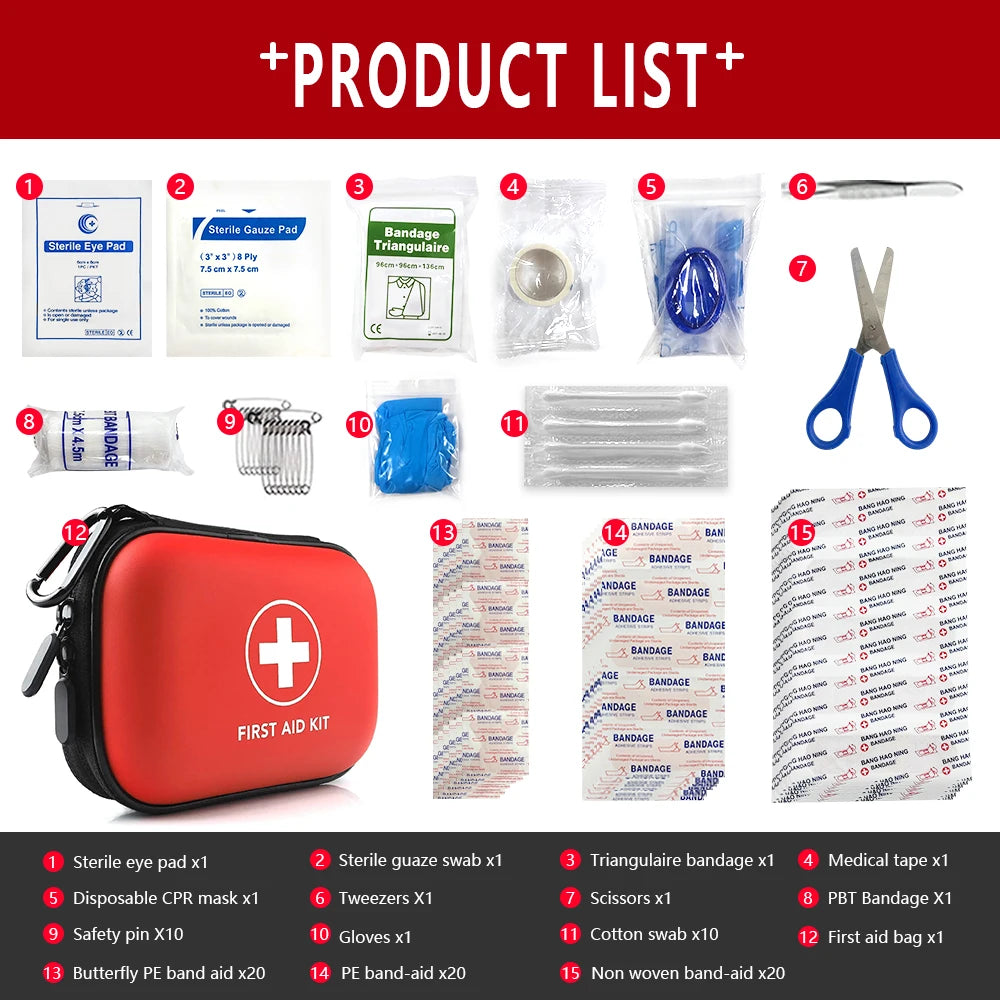 91pcs Portable First Aid Camping Survival Kit - Fozz&