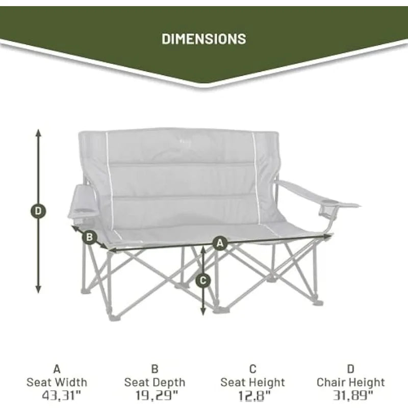 TIMBER RIDGE 2 Person Folding Loveseat - Fozz&