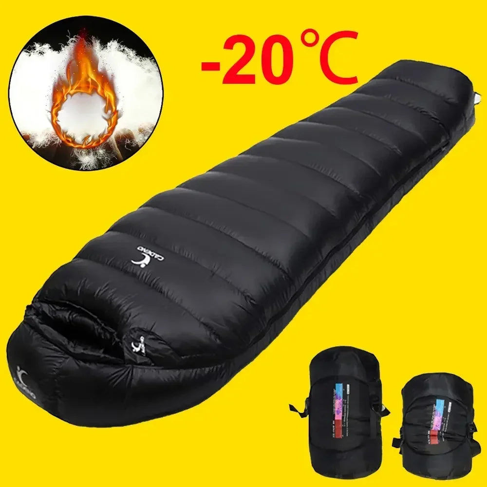 Winter Sleeping Bag Down Outdoor Camping Portable Comforter Compression Thermal Goose Down for Trekking - Fozz&