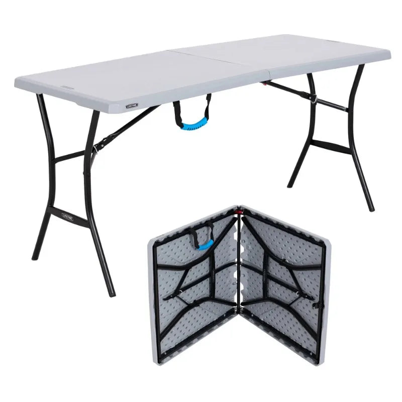 5 Foot Rectangle Fold-in-Half Table, Indoor/Outdoor - Fozz&