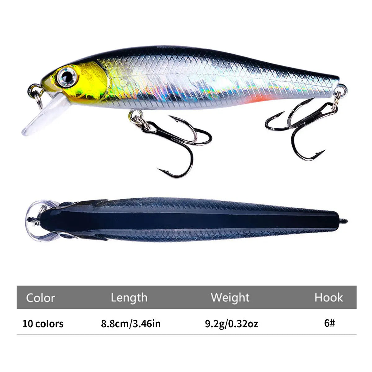 Minnow Crank Wobbler Jerkbait Fishing Lure 8.8Cm 9G Isca Artificial Carkbait Swimbait